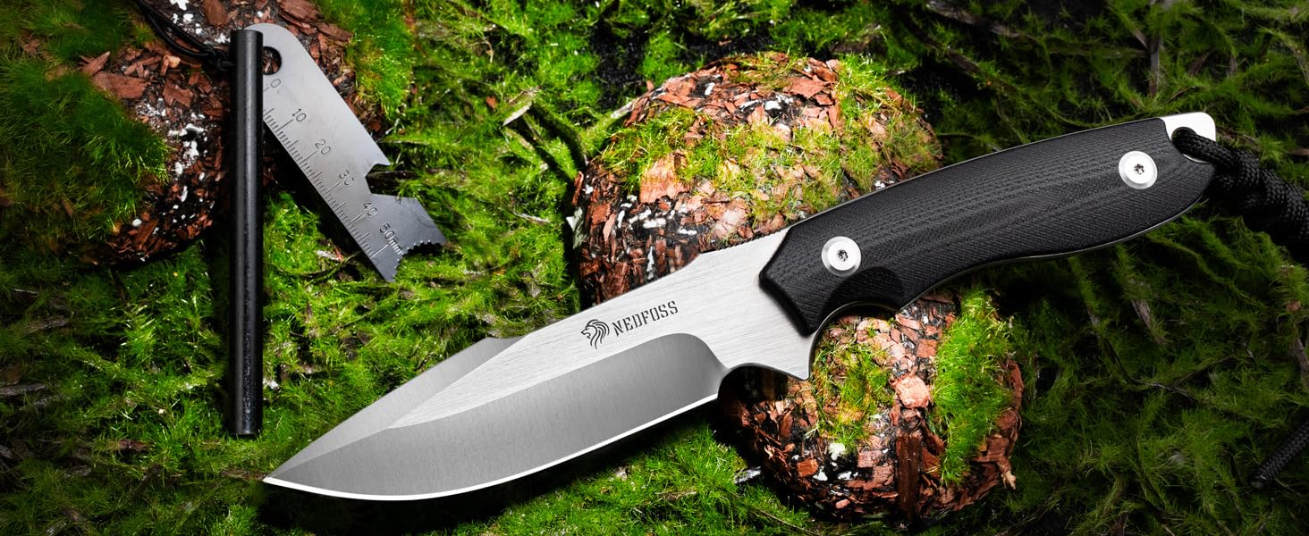 NedFoss Tactical Knife with Fire Starter, 3.9