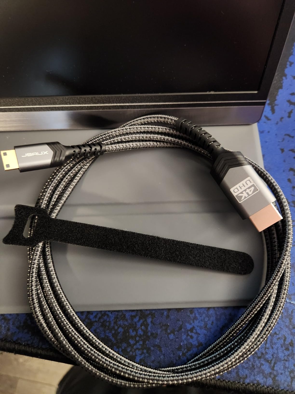 JSAUX Mini HDMI to HDMI Cable 10FT, [Aluminum Shell, Braided] High Speed 4K 60Hz HDMI 2.0 Cord, Compatible with Camera, Camcorder, Tablet and Graphics/Video Card, Laptop, Raspberry Pi Zero W -Grey customer photo 2