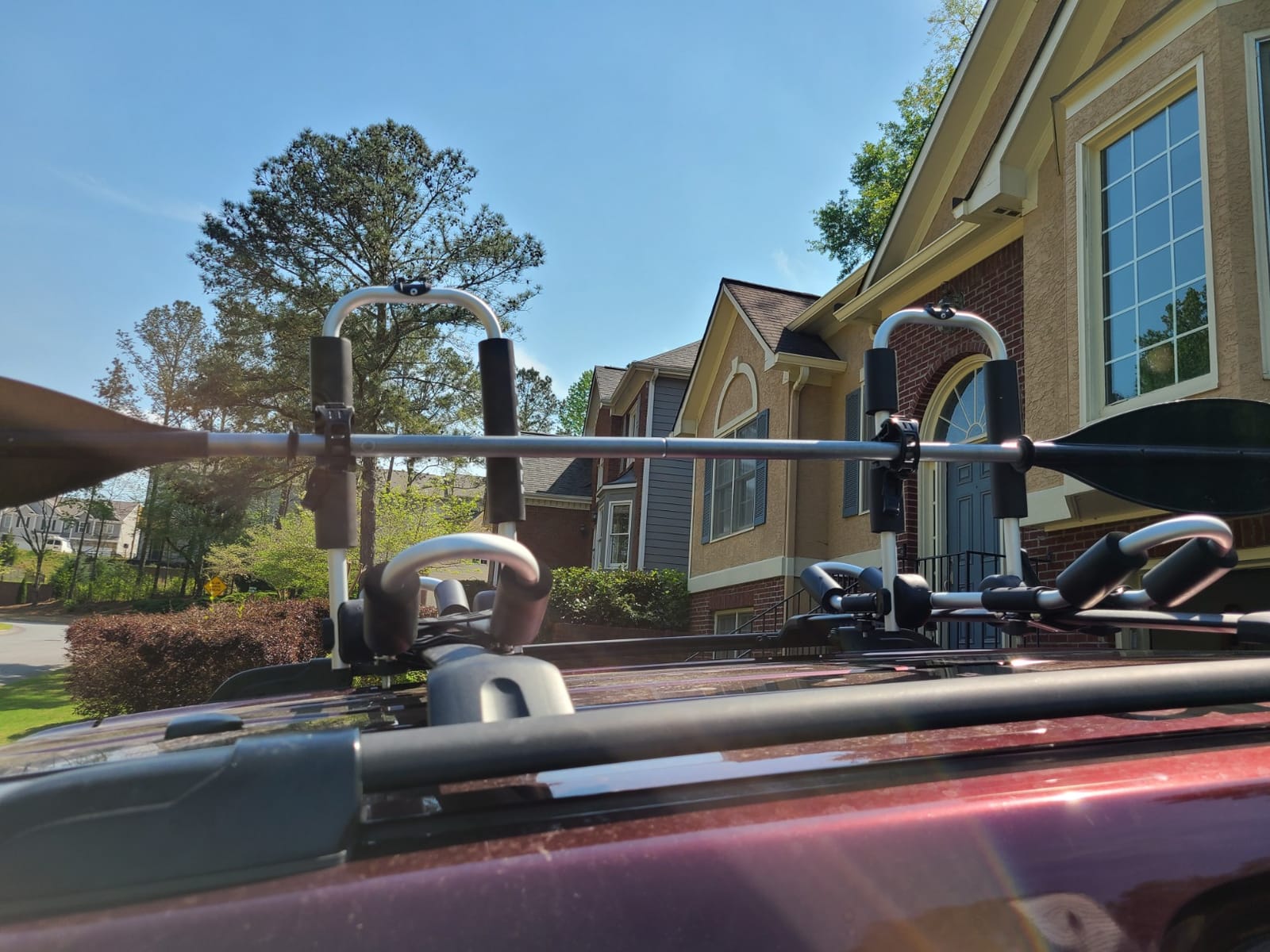 ARTIPOLY Kayak Roof Rack for 2 Kayaks, 4-in-1 Multifunction Bilateral Kayak & Canoe Car Racks J-Bar with Paddle Holder for Easy Mount Kayak/Surf/Ski/Canoe/SUP on SUV, Car and Truck Crossbar customer photo 2