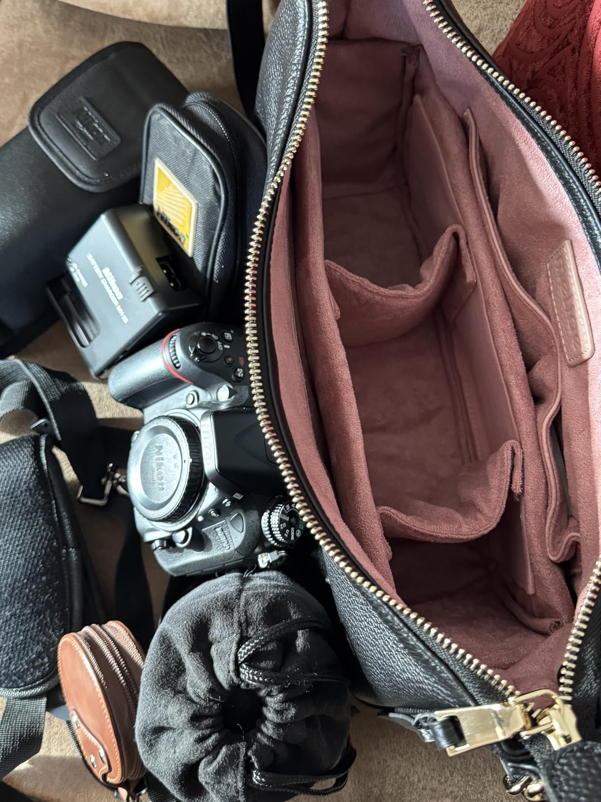 Meliae Camera Bag for Women, DSLR Mirrorless Camera Purse, Leather Shoulder Crossbody Hobo Travel Tote customer photo 1