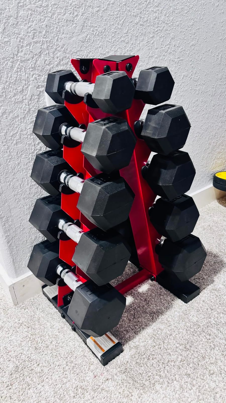 CAP Barbell 150 LB Coated Hex Dumbbell Weight Set with Vertical Rack | Multiple Options customer photo 2