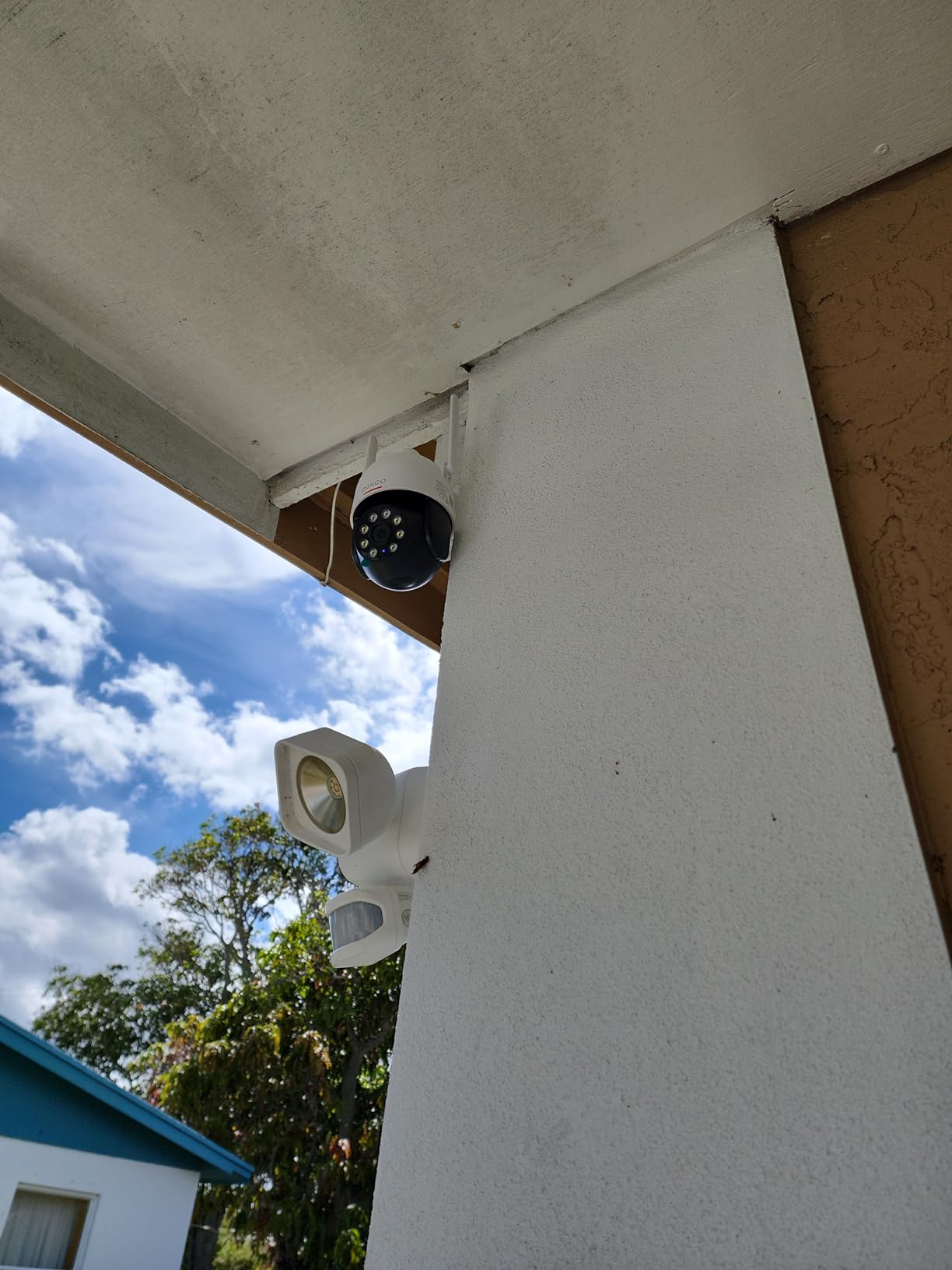 DEKCO 2K Outdoor WiFi Security Camera, Plug-in Pan-Tilt Dome, 2-Cam-Kit | App viewing, motion alerts, siren, 2-way audio and color night vision for front door, garage or yard customer photo 2