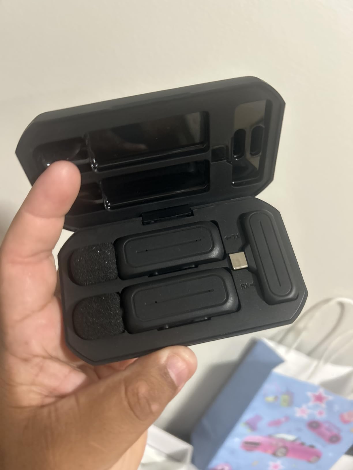 2-Pack Wireless Mini Lavalier Lapel Microphone for iPhone, Android(2 in 1) customer photo 1