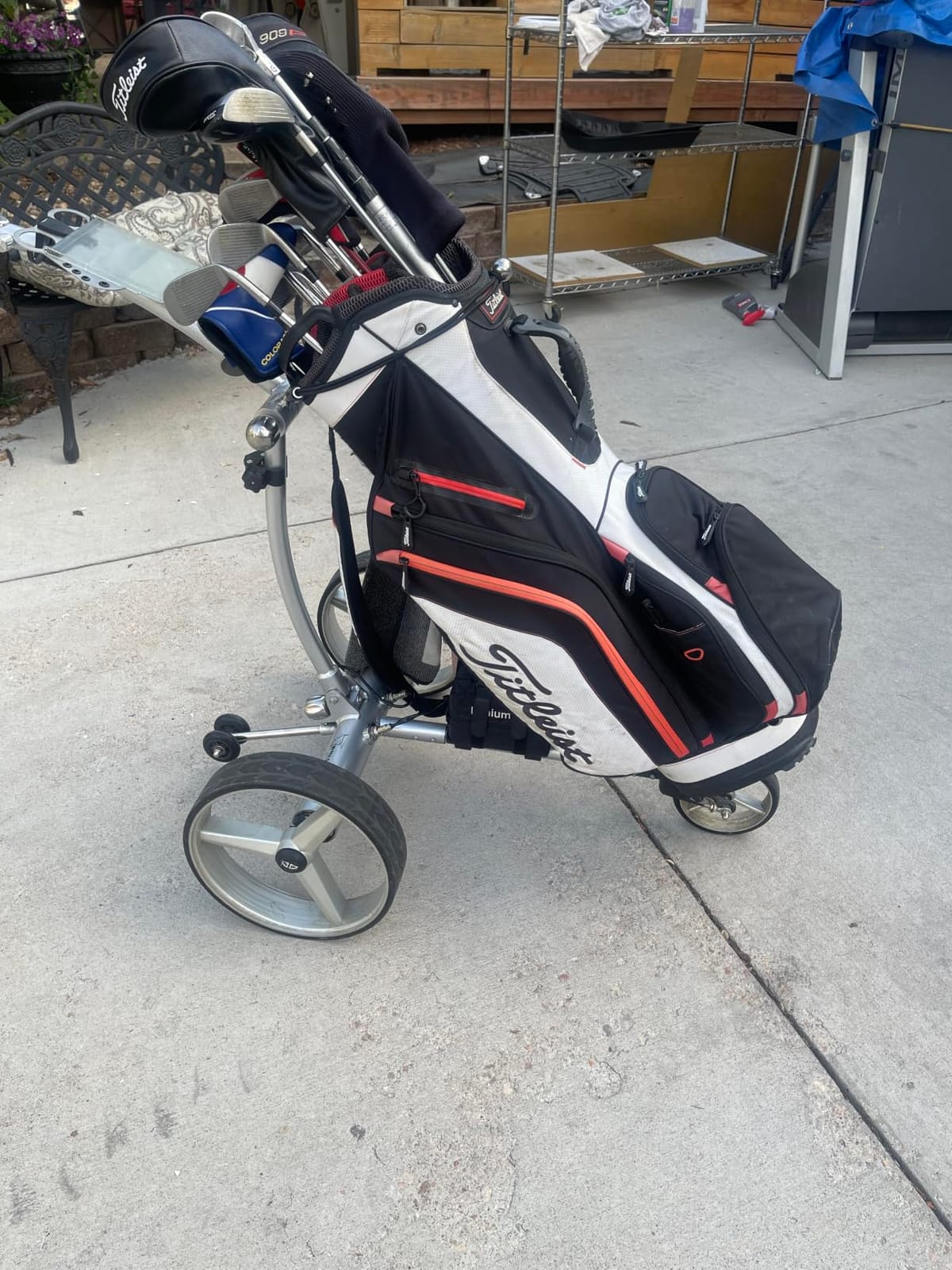 Electric Golf Push Cart with Remote Control – Up to 36 Hole & 1500 Life Cycle Lithium Battery Twin Motors Lightweight customer photo 1