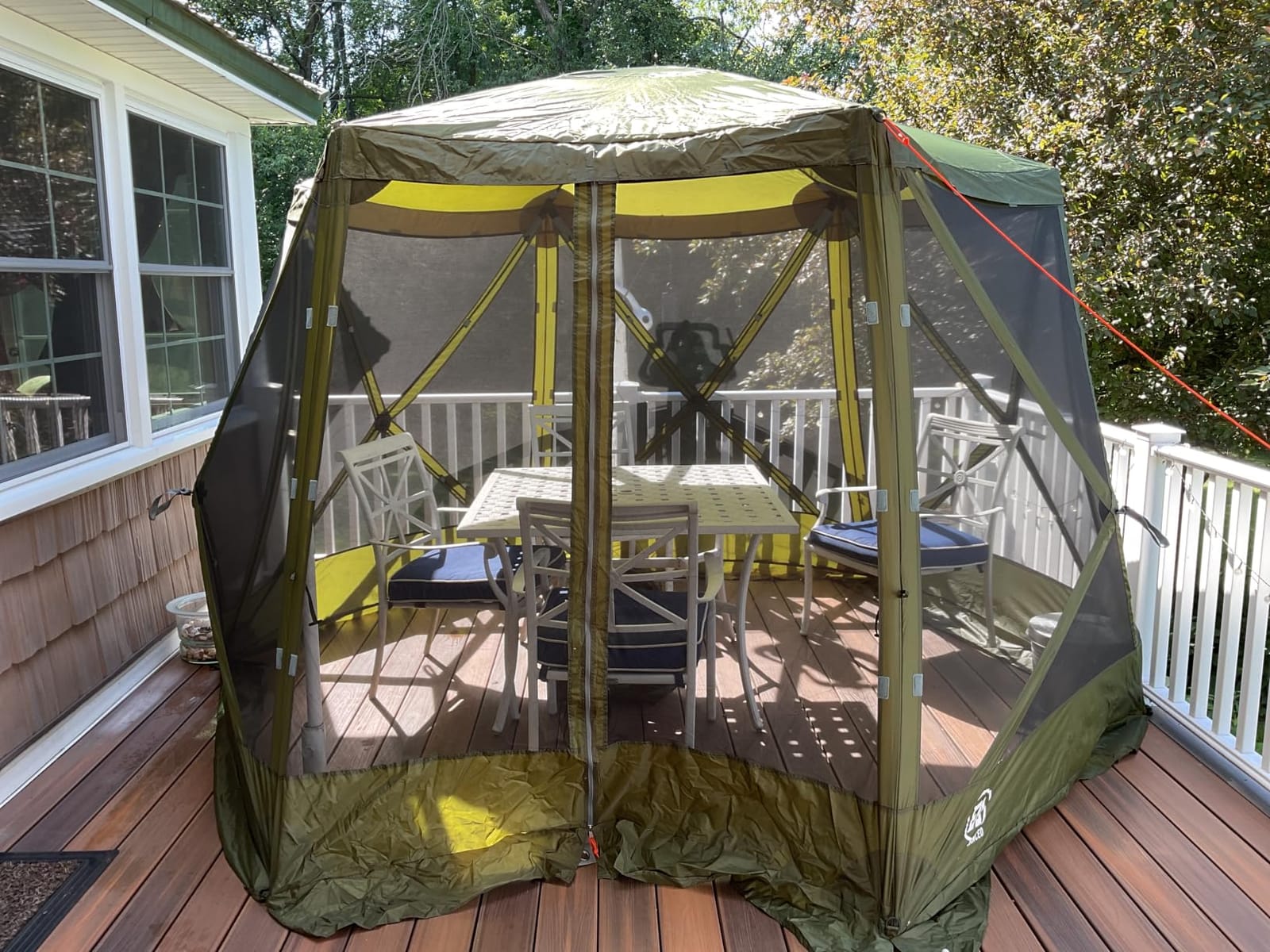 EVER ADVANCED Pop up Screen House Tent for Camping 11.5 x 9.8 ft, Instant Screened Gazebo Canopy with Netting, Portable Shelter Enclosure for Outdoor, Backyard, Army Green customer photo 1