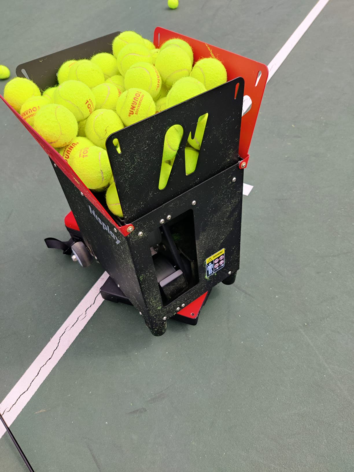 Portable Tennis Ball Machine (26lbs) - Dual Motor for TopSpin and Backspin, 80+ Balls, Max 68MPH, 4+ Hours Play with External Lithium Battery customer photo 2