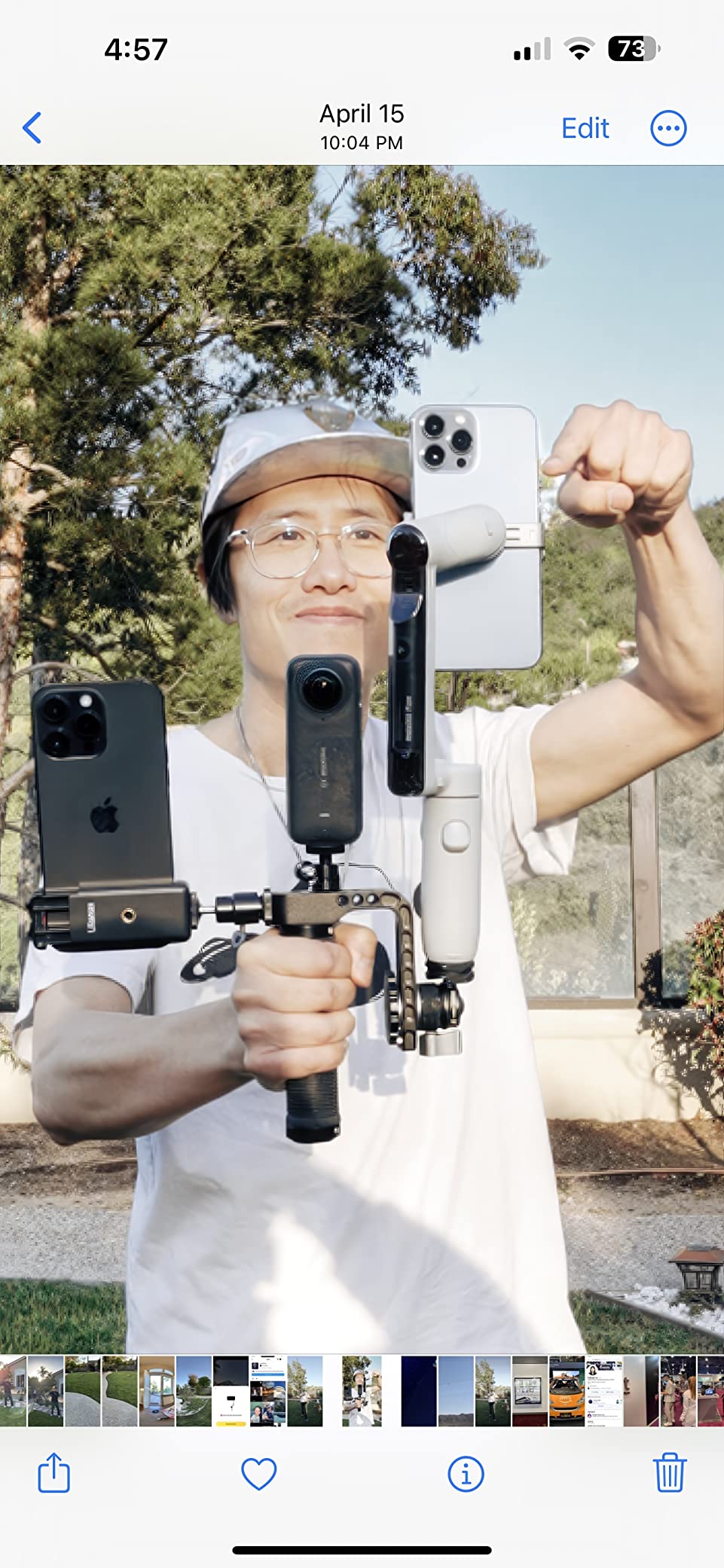 Insta360 Flow Gimbal Stabilizer for Smartphone, AI-Powered Gimbal, 3-Axis Stabilization, Built-in Tripod, Portable & Foldable, Auto Tracking Phone Stabilizer, Video Recording, Stone Gray customer photo 2