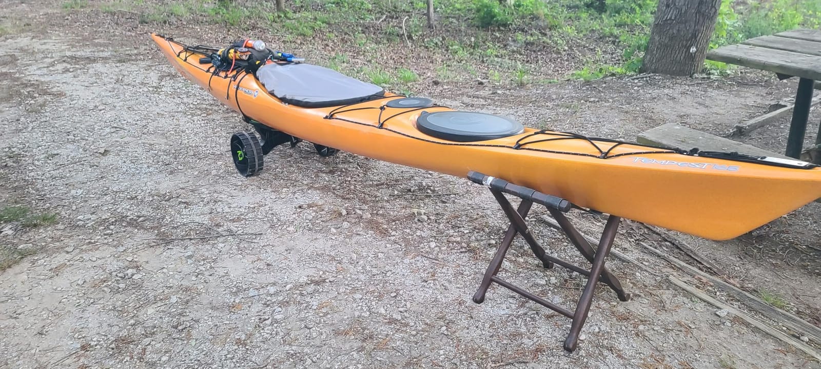 Ulticor Kayak Cart, Puncture-Free Wheels Assembles and Disassembles Within Seconds – Easy to Store – No Tools Required – All-Terrain Durable Kayak and Canoe Cart with Adjustable Straps (Green - Black) customer photo 2