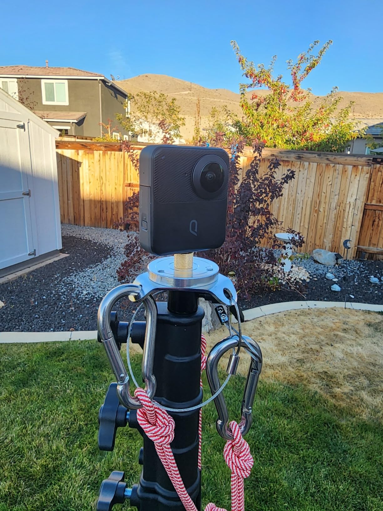 RAUBAY 24ft Extra Tall Tripod Stand, Spring-Cushioned, 1/4