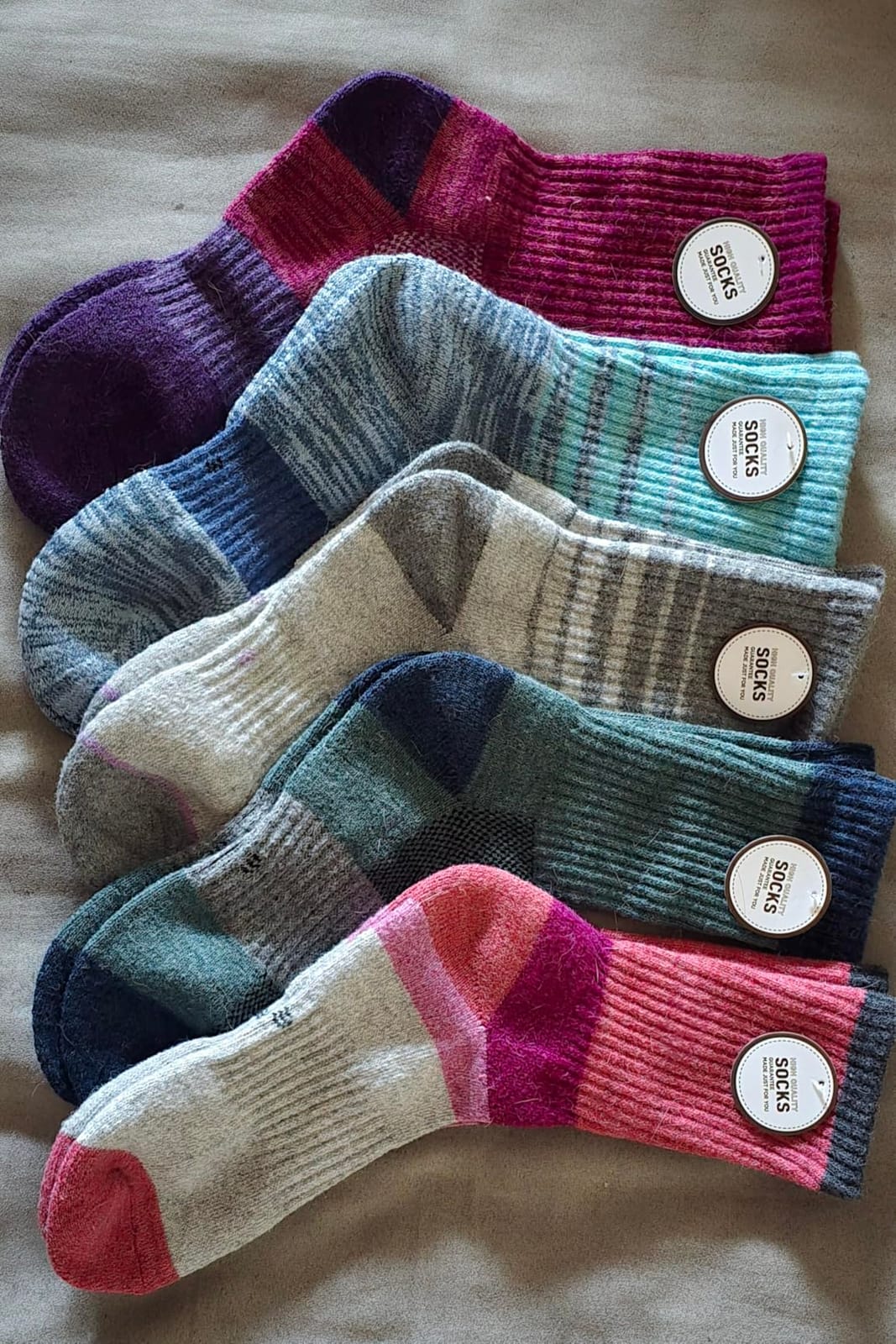 Anlisim Merino Wool Hiking Running Socks for Women, Boot Work Crew Socks customer photo 2