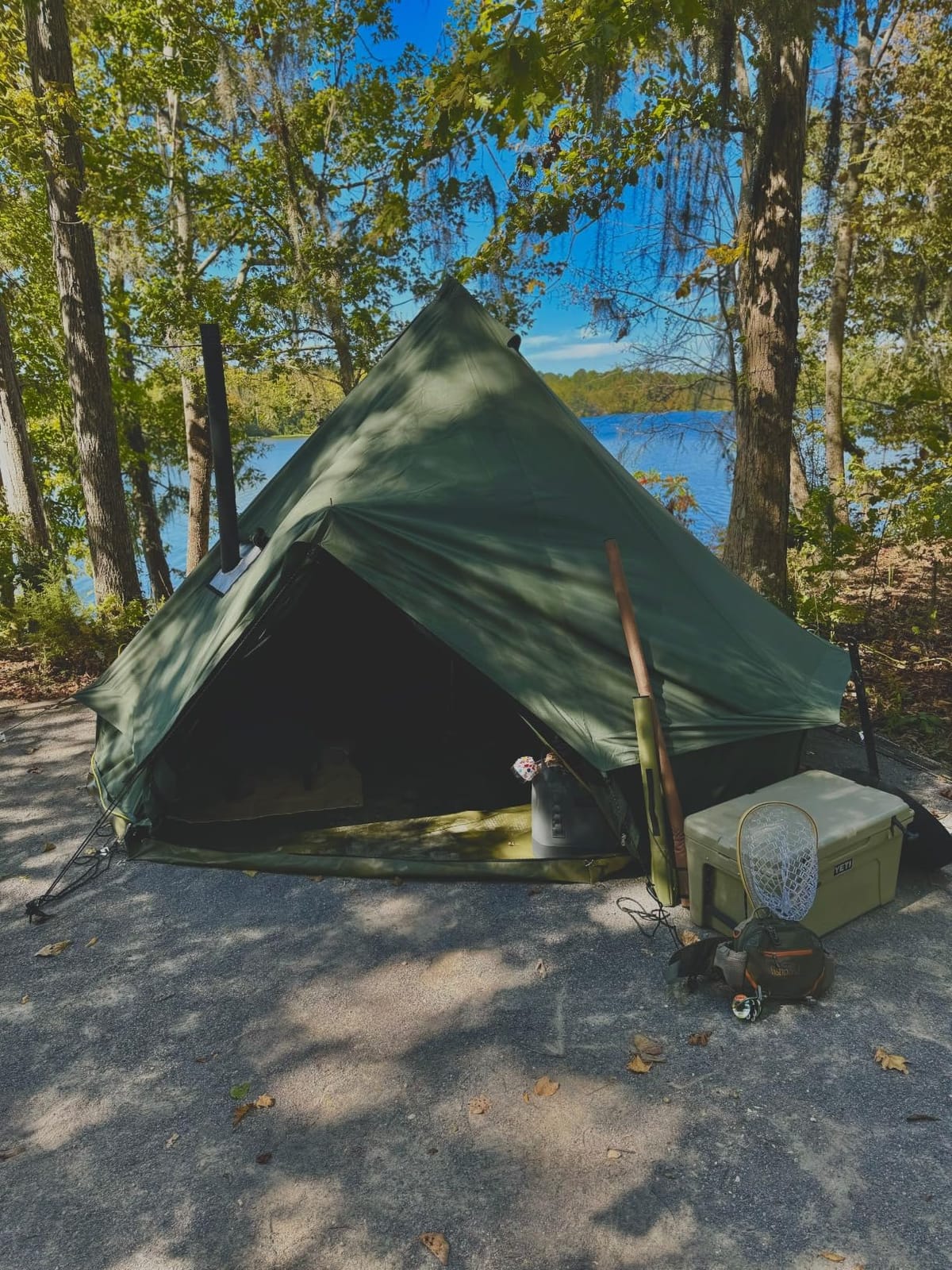 10/13/16/20ft Canvas Bell Tent with Stove Jack & Removable Floor customer photo 2
