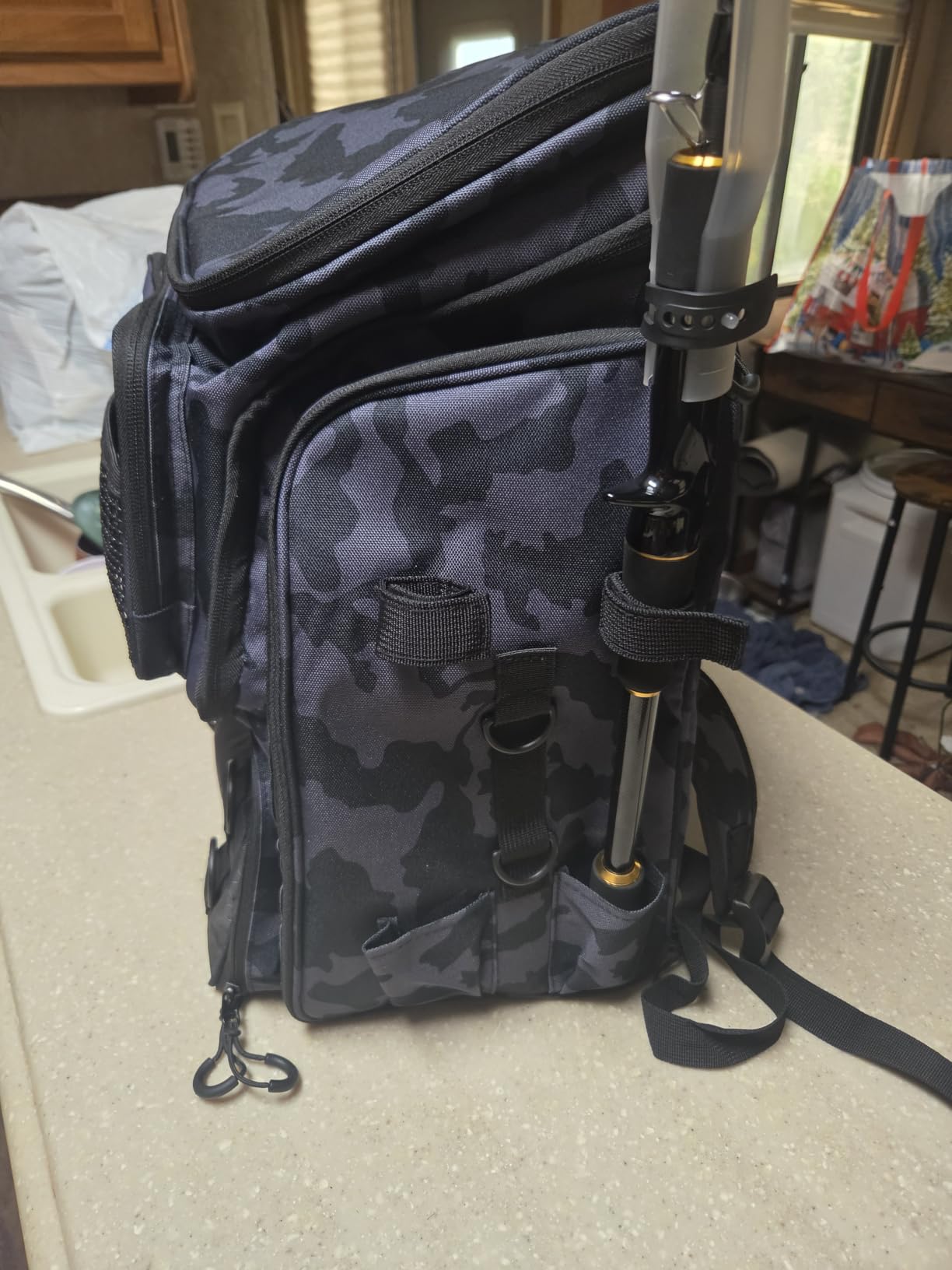PLUSINNO Fishing Tackle Backpack with Rod Holders,42L Water-resistant Fishing Bag Store Fishing Gear, Fisher Gifts For Men. customer photo 1