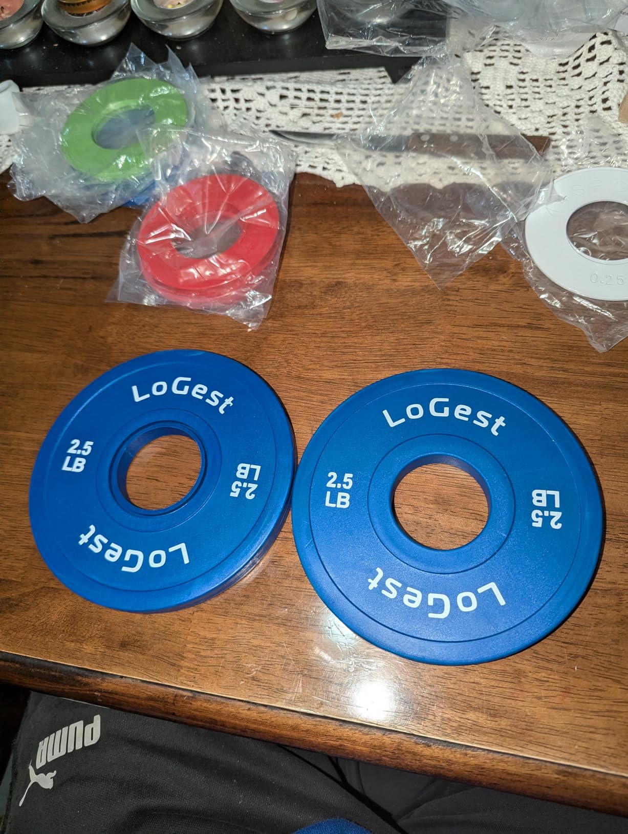 Logest Change Weight Plates 0.50LB 1.25LB 2.5LB 5LB Set Weight Plates for Olympic Bars Perfect for Strength Training Weight Plates Exercise Balance Increase Fractional Plate Olympic Bumper Plates customer photo 2