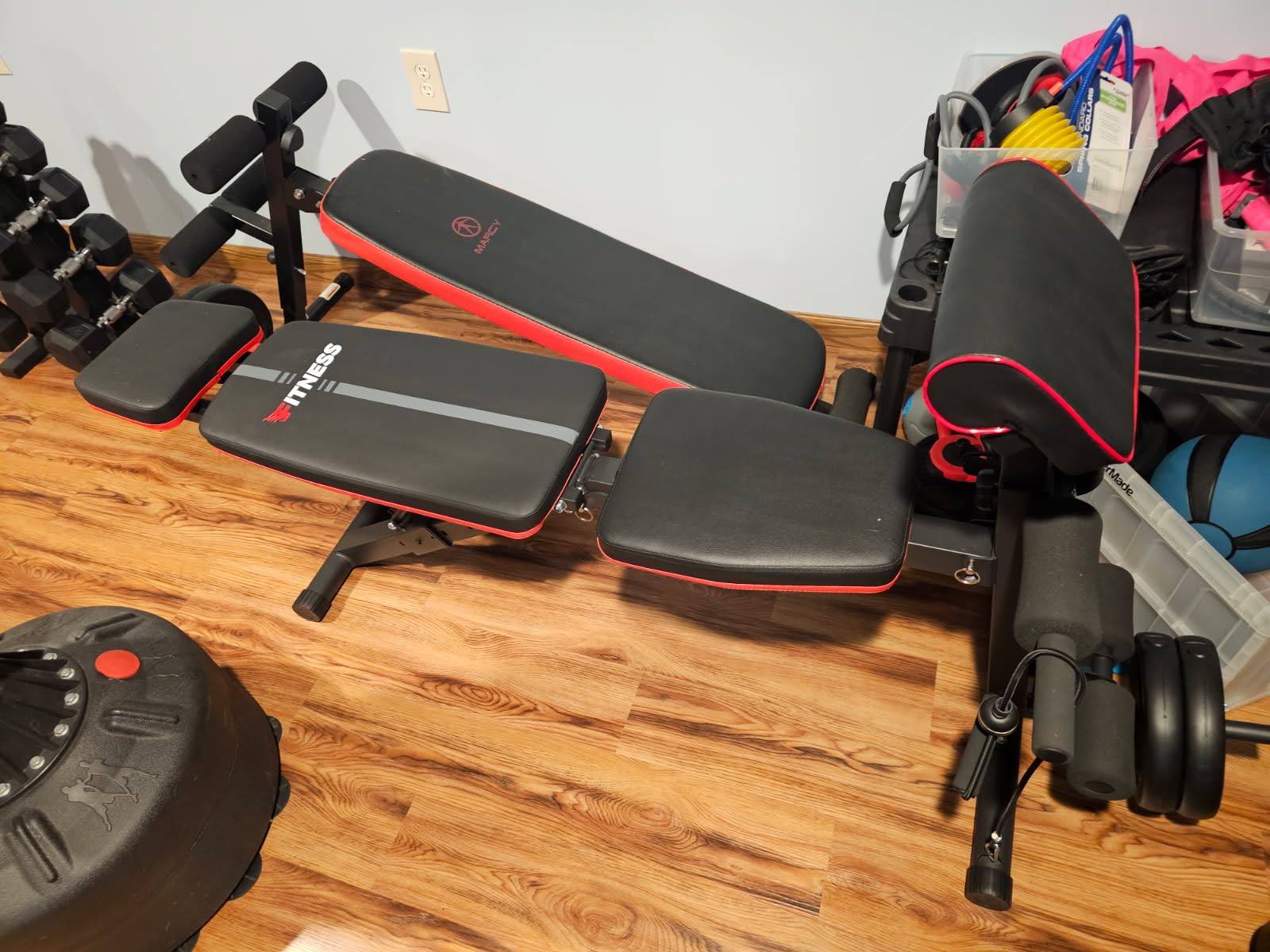 XDDIAS Adjustable Weight Bench, Workout Bench with Leg Extension and Preacher Curl Pad, Weight Bench for Home Gym, Foldable Exercise Bench, Quick Adjustment Incline Bench Press customer photo 1