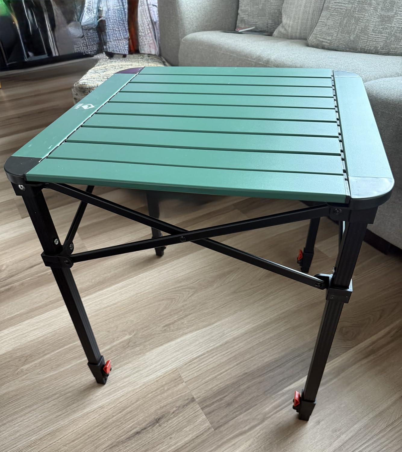 VILLEY Folding Camping Square Table, Portable Aluminum Table, Large customer photo 1