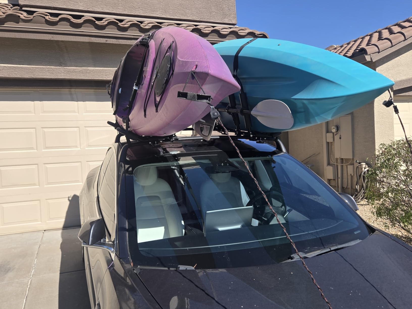 FORWODE Premium Kayak Roof Rack, 2 Pair J-Bar Roof Rack, Folding Adjustable Rack, Heavy Duty Kayak Roof Carrier 2 Kayak, Canoe, SUV, Surfboard on SUV, Car and Truck Crossbar customer photo 2