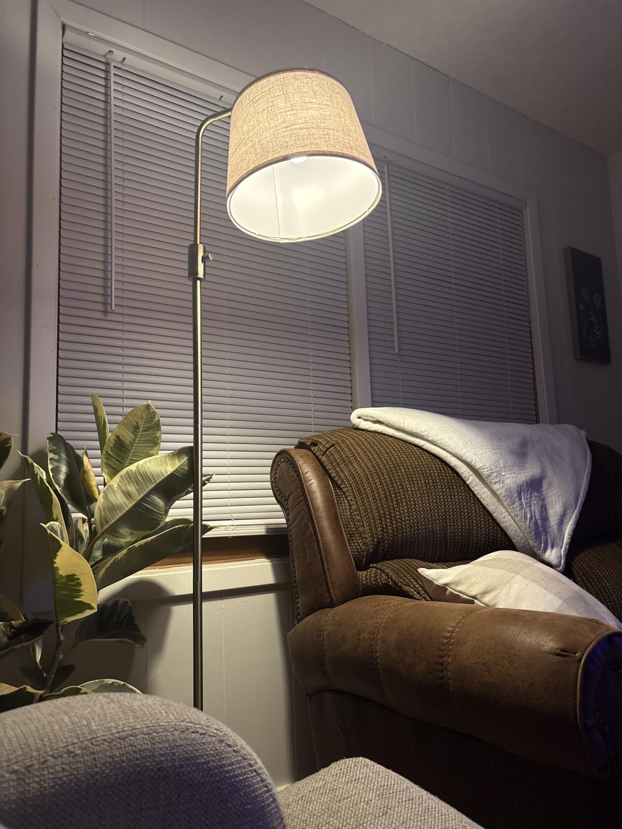 Nintiue Dimmable Floor Lamp, 1000 LM LED Edison Bulb Included, Arc Floor Lamps for Living Room Modern Standing Lamp Tall Lamps for Living Room Bedroom-Brass customer photo 2