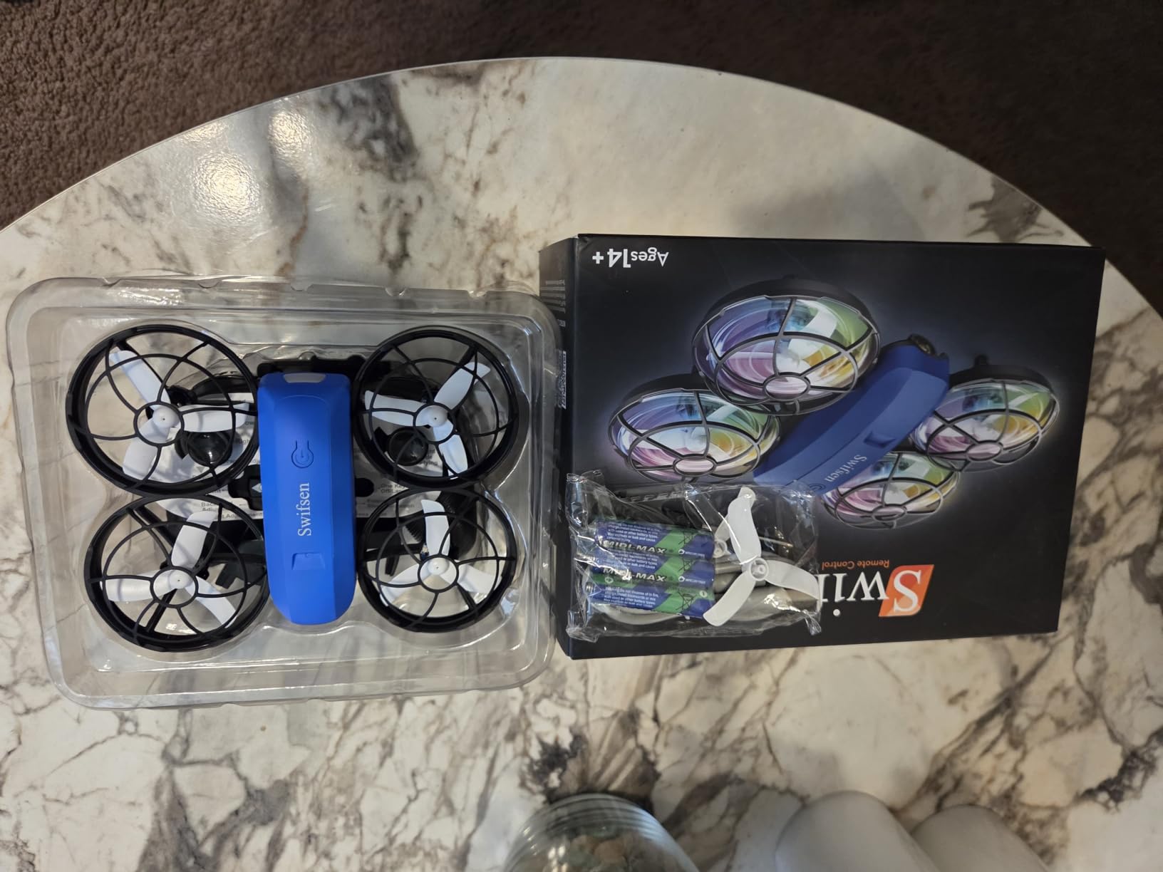 Swifsen Kids Drone with Camera & Optical Flow Positioning - Mini RC Quadcopter with Full Protection Guard, 2 Modular Batteries, Colorful LED Lights - Easy to Fly Gift for Boys & Beginners (Upgraded Version). customer photo 1