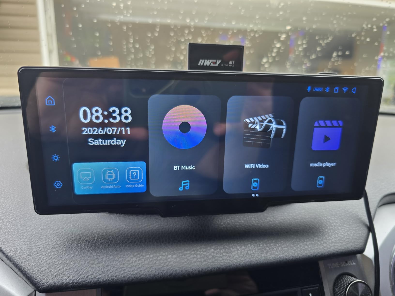 IIWEY iK7 10-Inch Wireless Apple CarPlay Screen, Android Auto, 4K Dash Cam | Portable 1600x600 60Hz touchscreen with 1080P backup camera, 64GB card, phone-based GPS, voice control and mirror link customer photo 2