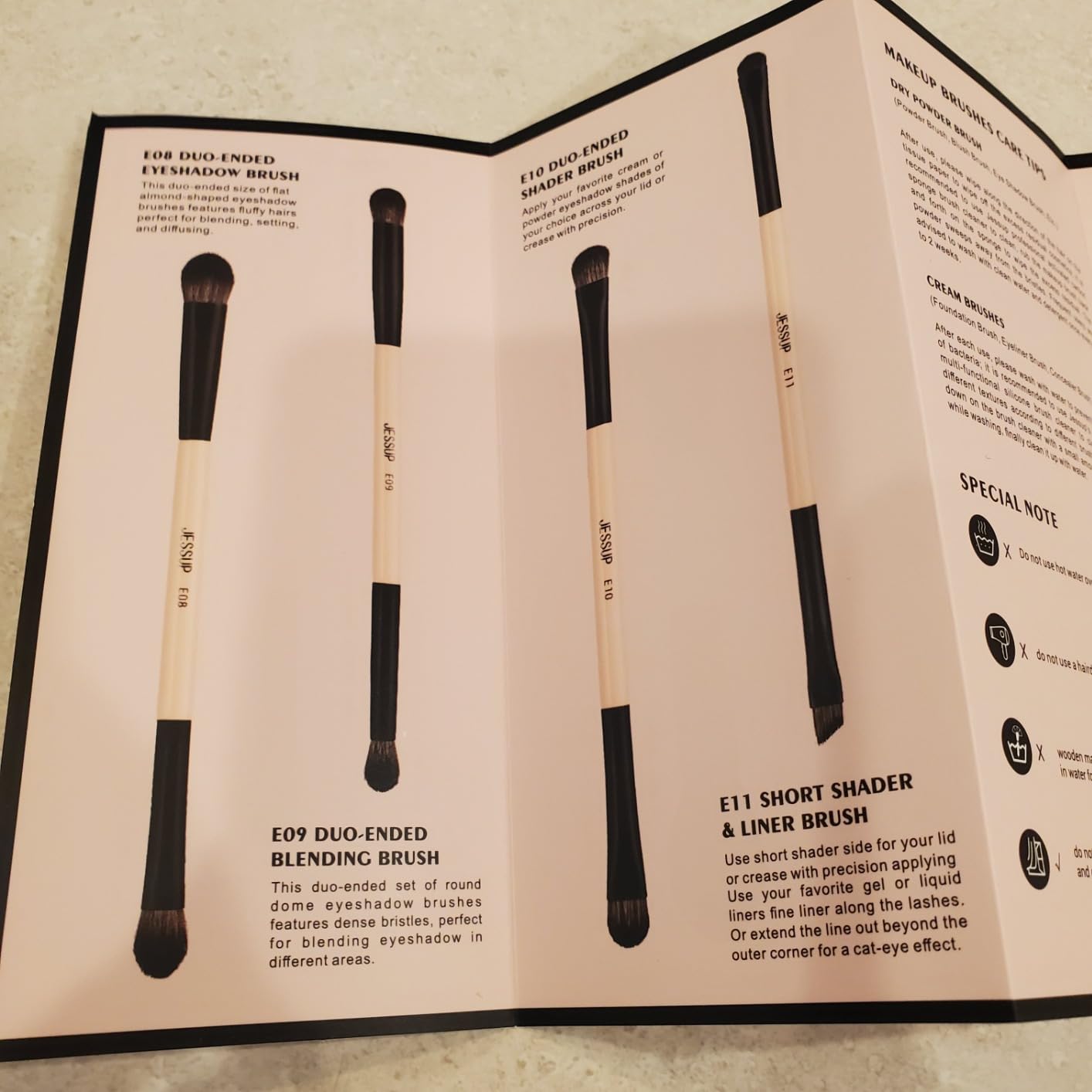 Jessup Makeup Brushes Set 7pcs Double Sided Makeup Brushes for Foundation Concealer Blush Eyeshadow Contour Bronzer Powder Blending Eyebrow Eyeliner, Cruelty-Free Make up Brushes Peach Dust T600 customer photo 2