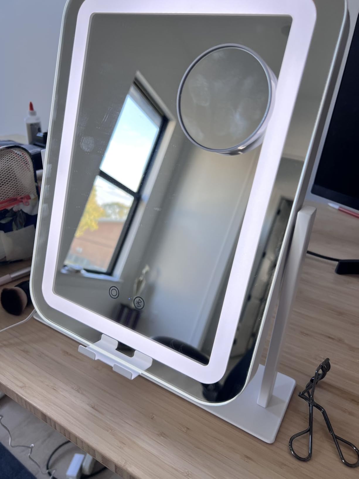 Dripex 5-in-1 Lighted Vanity Mirror with Bluetooth Speaker & Type-C Charging, 15