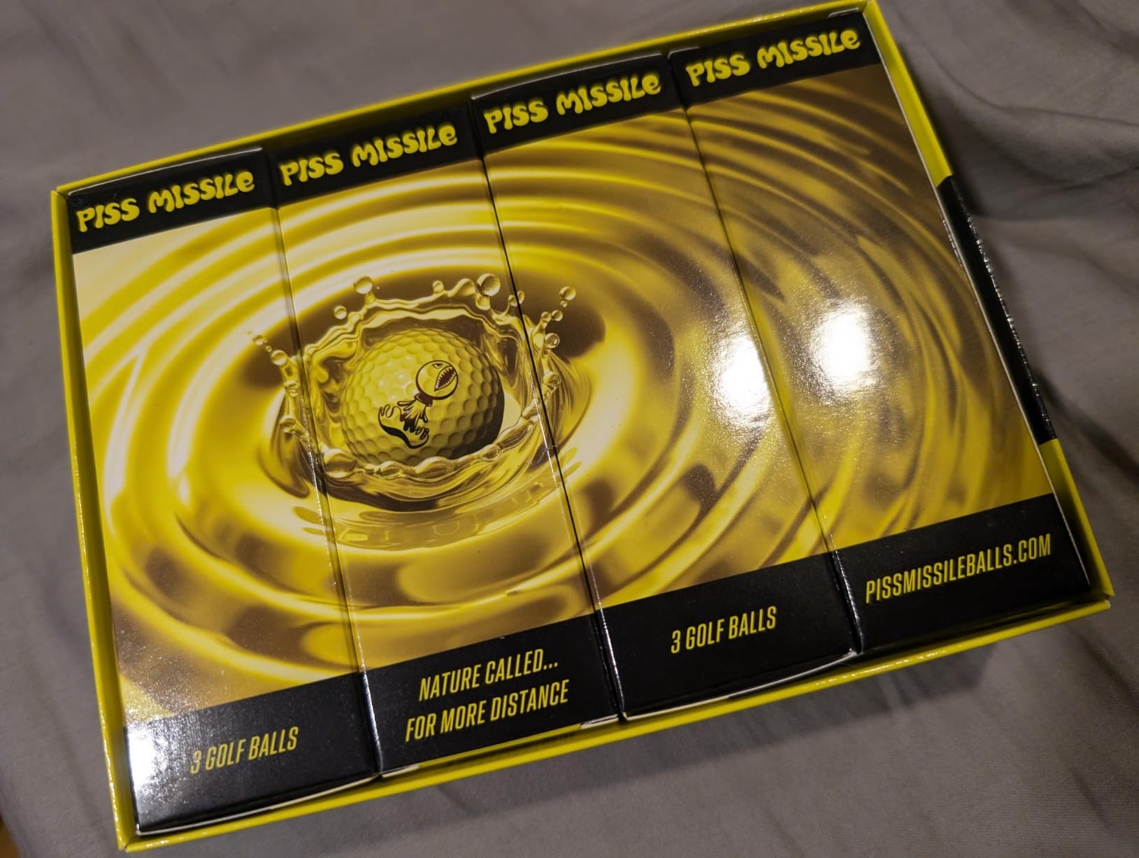 P*ss Missile Distance Golf Balls - 4-Piece Design, Surlyn Cover, High Compression Core - Lower Spin, Better Trajectory for Longer, Straighter Shots customer photo 2