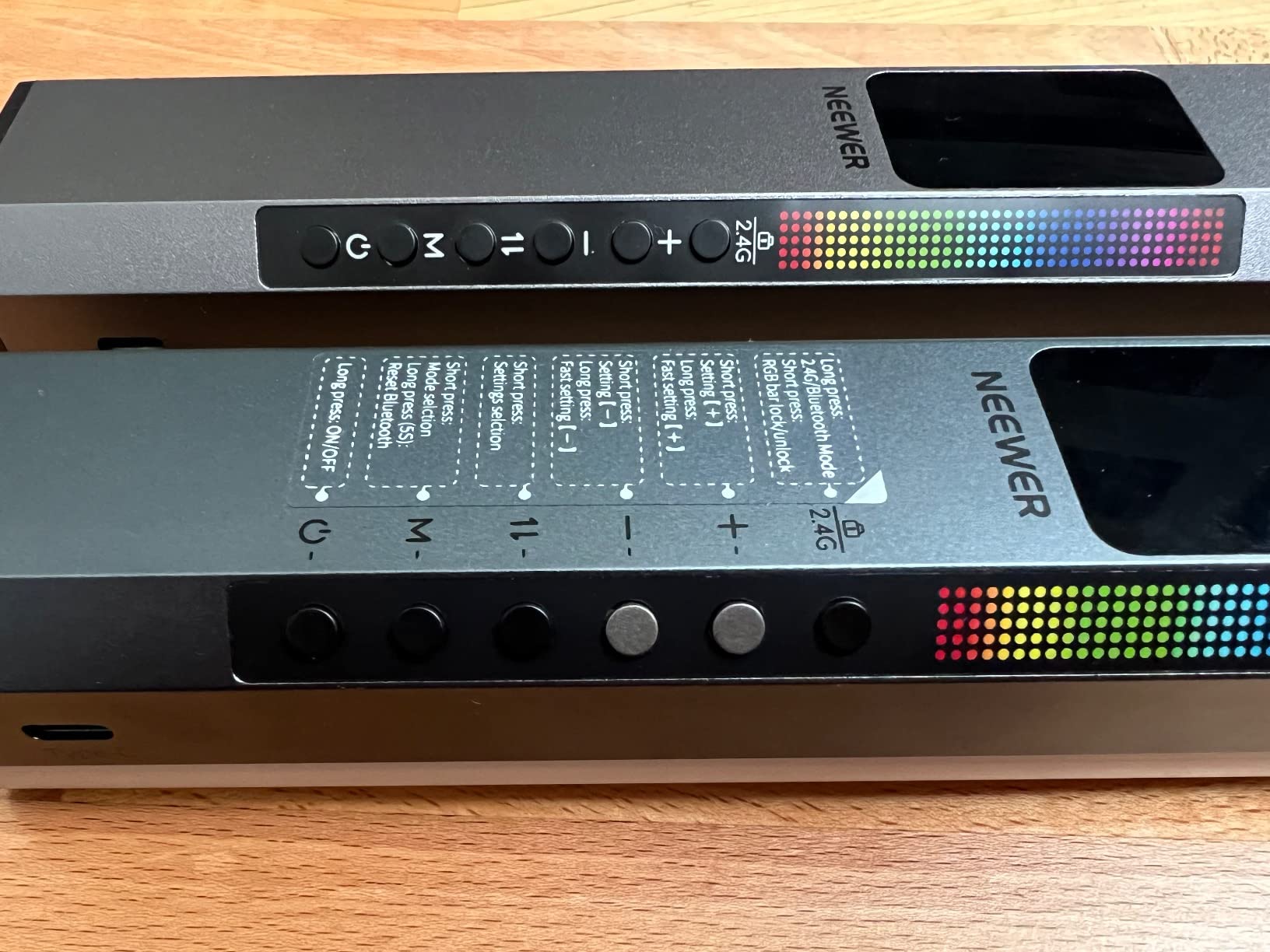 NEEWER RGB2 LED Tube Light Stick with Metal Barndoor, Handle, Touch Bar/APP/2.4G Control, Rechargeable Magnetic Handheld RGB Video Light, 2500K-10000K CRI98+ Dimmable Photography Lighting, 18 Scenes customer photo 1