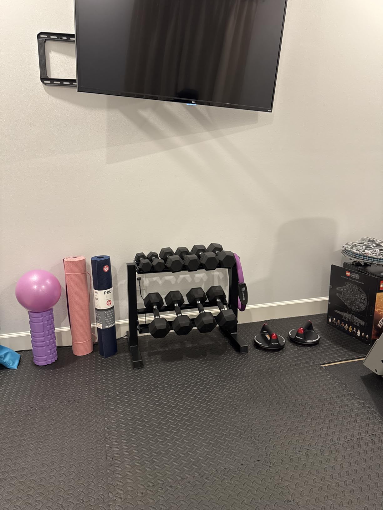 CAP 150 LB Dumbbell Set with 2-Tier Rack, Rubber Hex Free Weights Set, Home Gym Weight Set with Horizontal Storage Rack for Strength Training customer photo 2