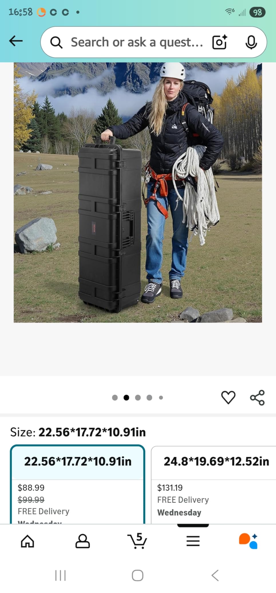 VEVOR Dry Box, Waterproof Hard Case with Pre-Cut Foam, 44 x 16 x 13.5inch | For Travel, Hunt, Cameras, Double-layer Anti-theft Design, Retractable Pull Handles, Easy to Move & Carry, IP67 Waterproof customer photo 2