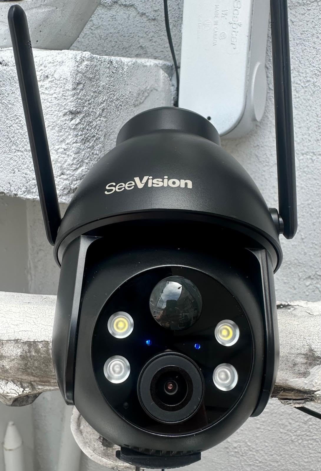 SeeVision Solar Security Cameras Wireless Outdoor, 2K PTZ WiFi 3MP Indoor Security Camera for Home with Spotlight, PIR Motion Detection,Siren, Color Night Vision, 2-Way Talk, SD/Cloud Storage customer photo 1