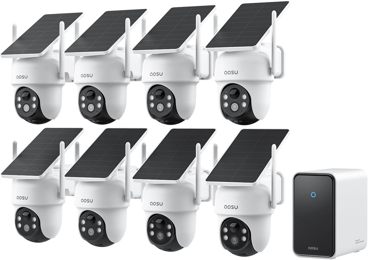 aosu D1 Classic 8-Cam Kit, Security Cameras Wireless Outdoor, Solar Powered | No Subscription Required, 32GB Local Storage (Up to 16TB Hard Drive), 360° Auto Tracking, Solar Powered, 5MP Color Night Vision customer photo 1
