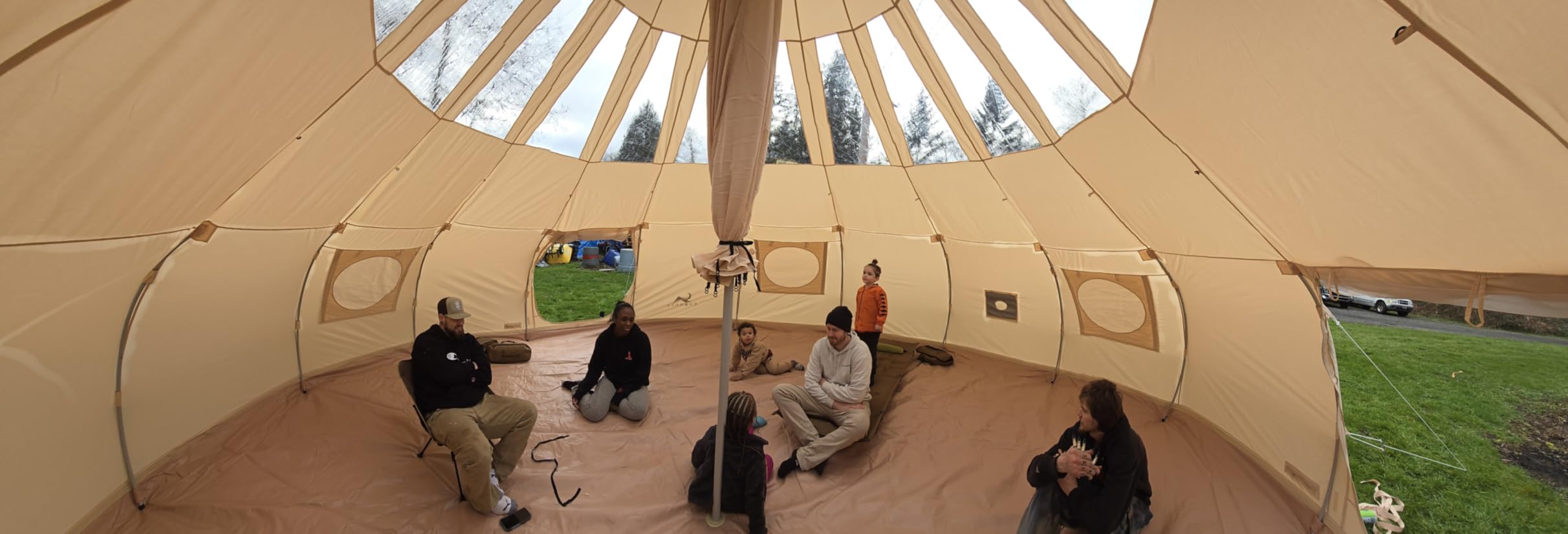 TOMOUNT Canvas Tent with Rainfly Stove Jack Glamping Yurt TPU Roof customer photo 1