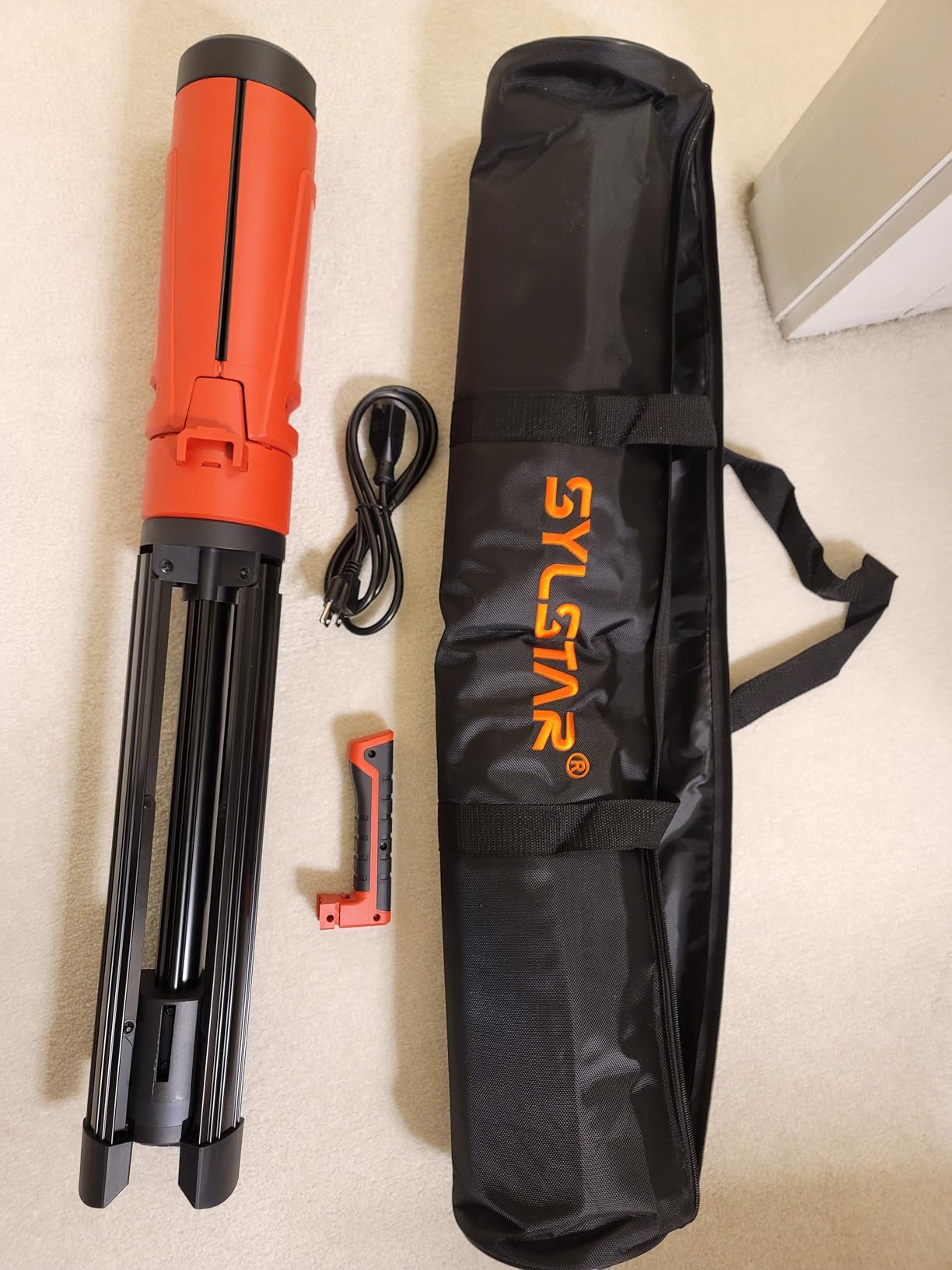 SYLSTAR Hybrid Powered LED Work Light with Tripod, 12000 Lumens Corded & Rechargeable Battery Work Light, 7.4ft Aluminum Telescopic Stand, 3 Brightness Levels, IP65, Dual Head, Portable Job Site Light customer photo 2