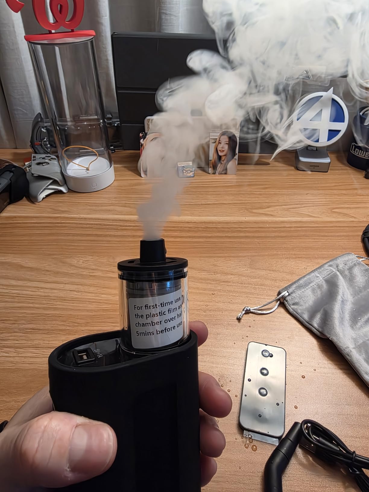 COLBOR CF3 Portable Fog Machine 40W, Mini Handheld Smoke Machine for Photography Cineflare-Engineered Safe, Small Fogger Maker for Indoor Outdoor Halloween Party Cosplay,Streaming,Weddings,Stage customer photo 1