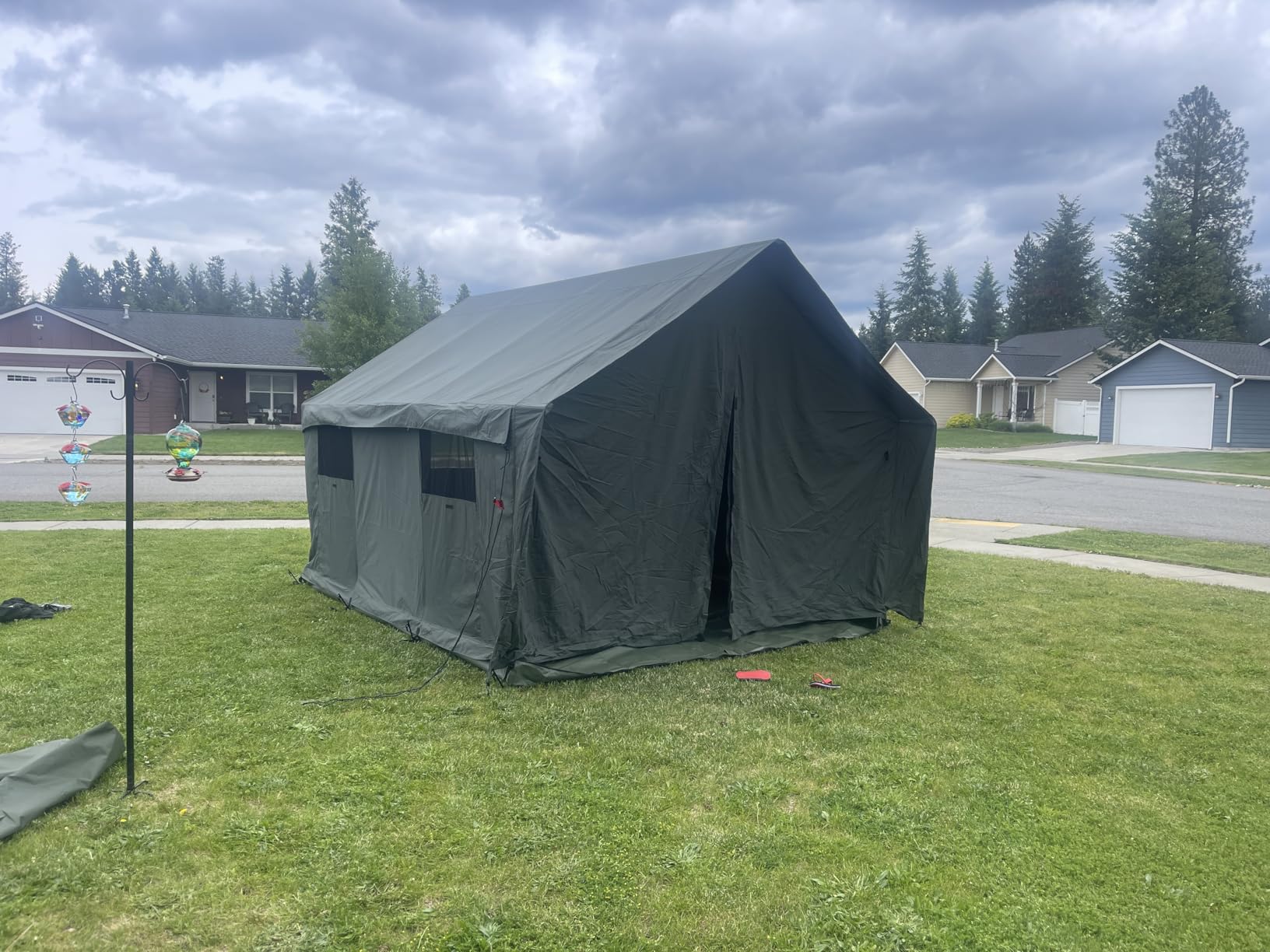 Cotton Canvas Wall Tent w/Steel Frame PVC Floor Rainfly customer photo 1
