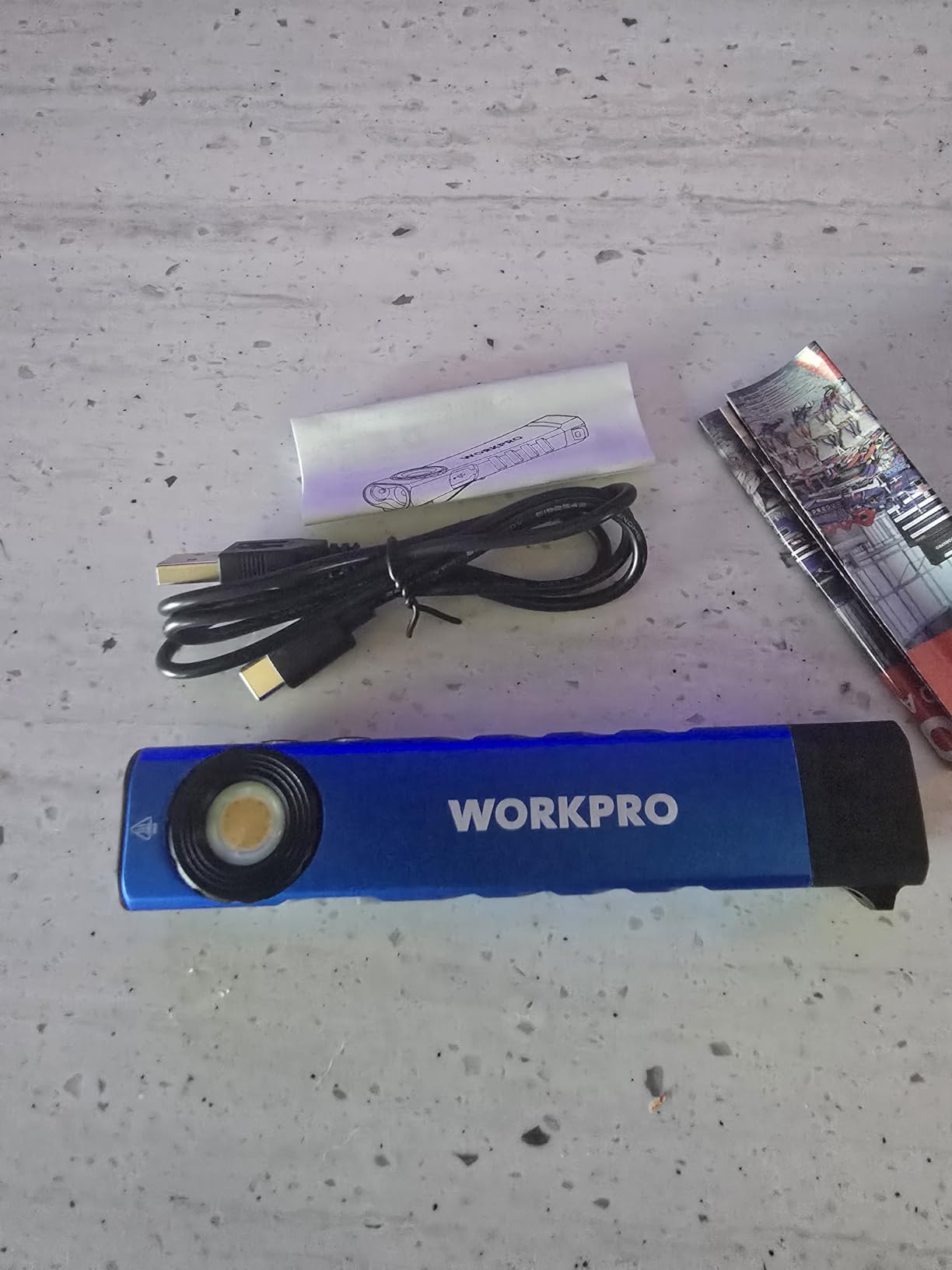 WORKPRO Rechargeable Pocket Flashlight, Magnetic EDC Light with UV, Green | Compact, 600 Lumens LED & UV Light, 2 Magnetic Bases, Pocket Clip, 7 Modes, Camping, Garage, Repair & Emergency Use customer photo 2