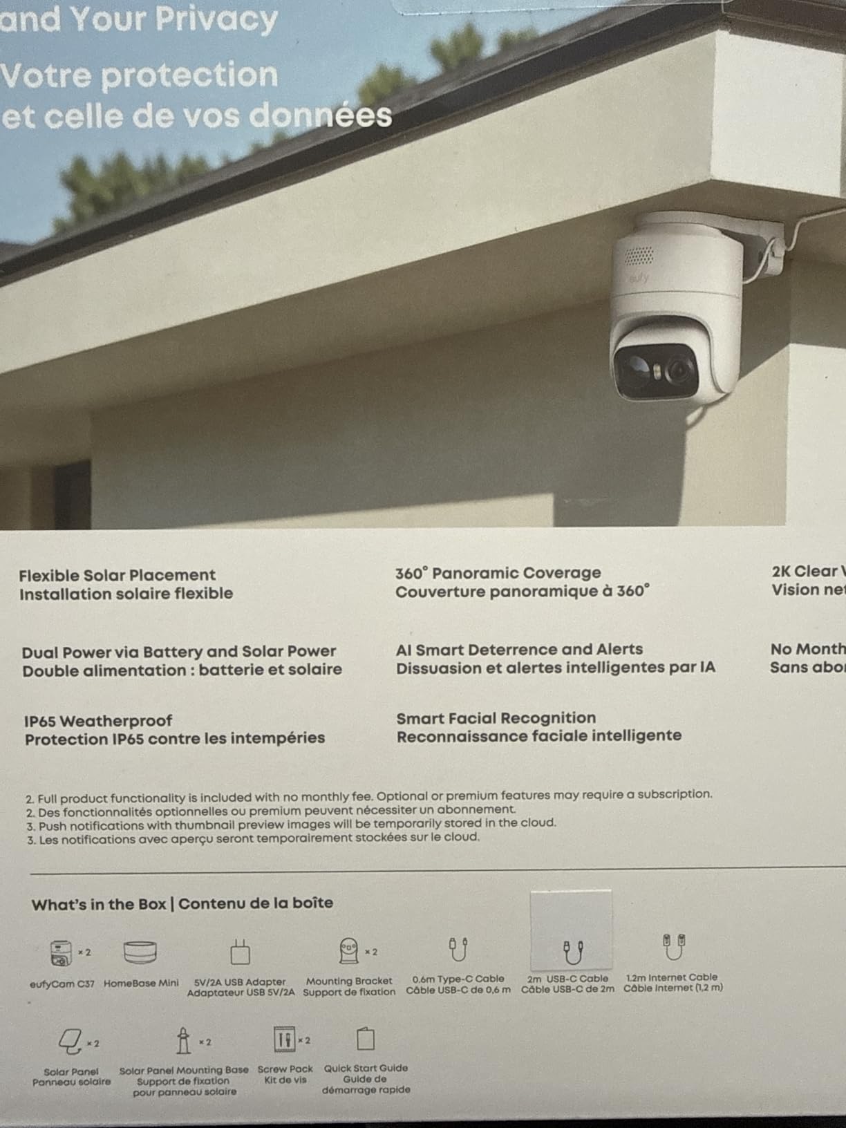 eufy Security eufyCam C37 2-Cam Kit, 360° Pan&Tilt Auto Tracking | Wireless Outdoor Camera, 2K Solar Powered, Human/Vehicle/Pet/Face AI Detection, No Subscription, Built-in 64GB Local Storage customer photo 2