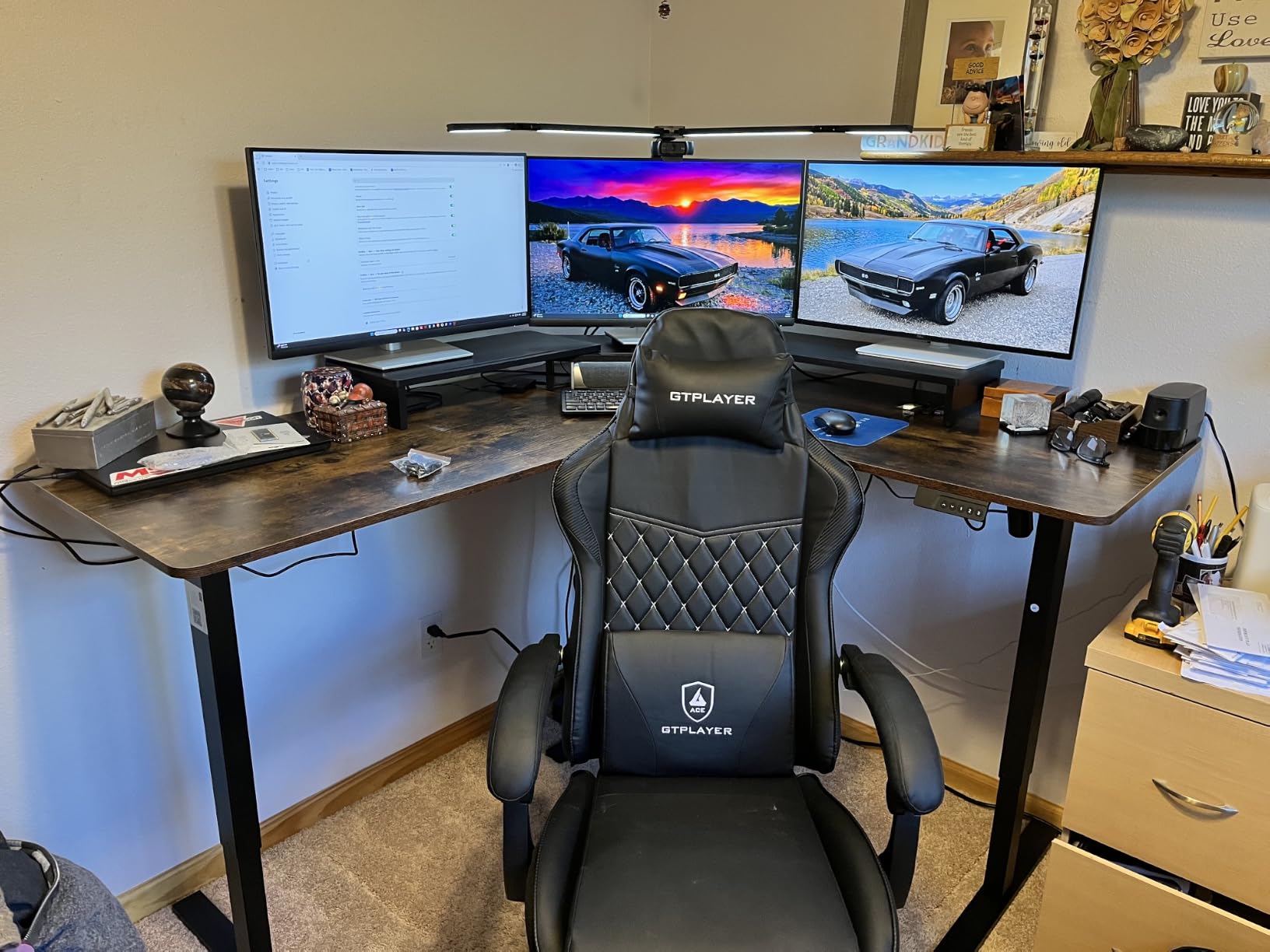 SIAGO 63x55 Inch L-Shaped Standing Desk with Charging Station Corner Desk customer photo 1