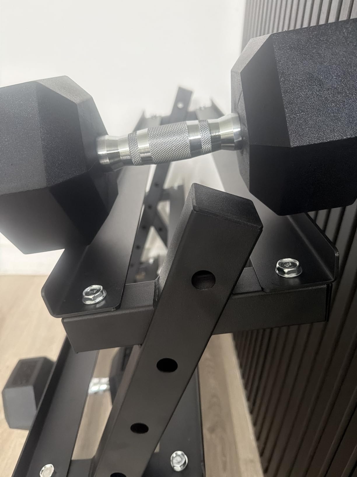 HANDBODE Rubber Coated Hex Dumbbell Set with Rack, 300-840 lb customer photo 1