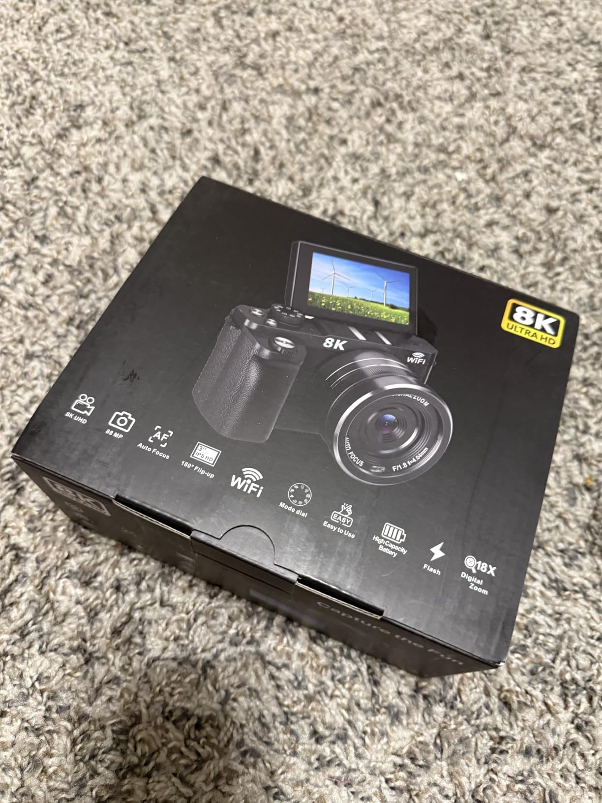 8K Digital Camera WiFi - 88MP Vlogging Cameras for Photography with 3