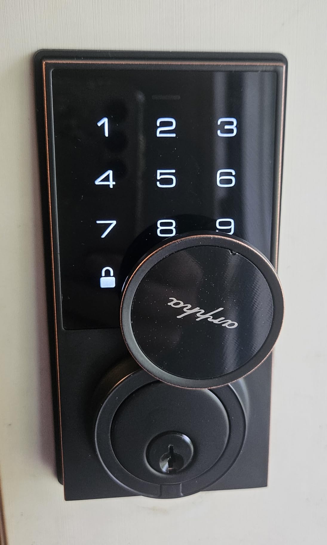 WiFi Video Smart Lock with Handle, 5-in-1 Keyless Deadbolt for Front Door | Live 2-way video talk, App remote unlock, Auto-lock timer, Fingerprint + Keypad, Works with Alexa & Google customer photo 1