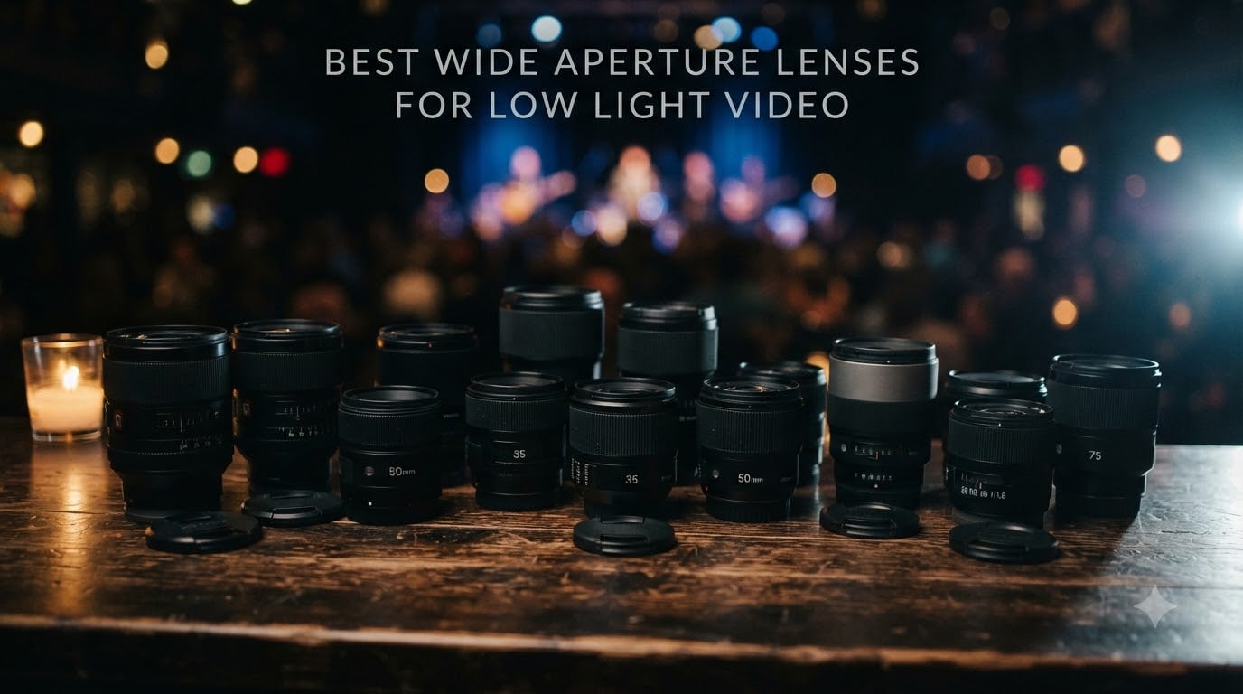 best wide aperture lenses for low light video