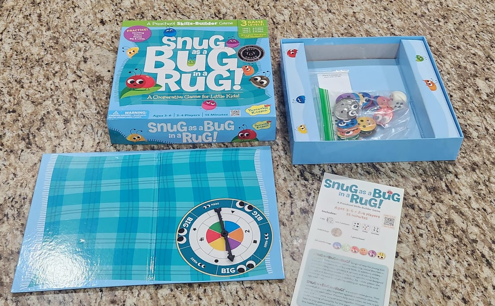 Peaceable Kingdom Snug as a Bug in a Rug Award Winning Cooperative Preschool Skills Builder Game for 2 to 4 Kids ages 3+ customer photo 1