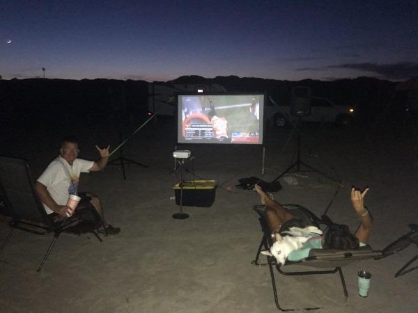 Elite Screens Yard Master Lite, 125-inch Outdoor Projector Screen 16:9 Double Sided Wrinkle-Free Foldable Portable Indoor Movie Projection Screen, | US Based Company 2-Year Warranty,OMS125HLITE customer photo 1