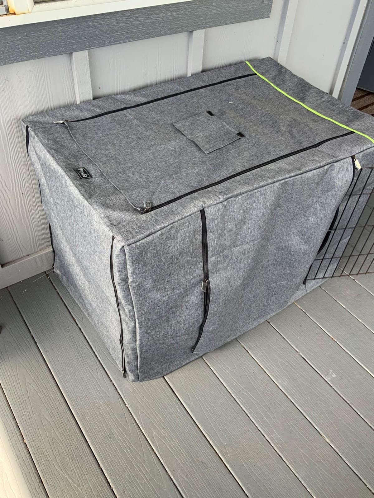 PETSFIT Dog Crate Cover,30 Inch Kennel Cover for Wire Dog Crate,Double Doors, Mesh Window, Flap On The Top and Back is Detachable, Dog Cage Cover Grey customer photo 1