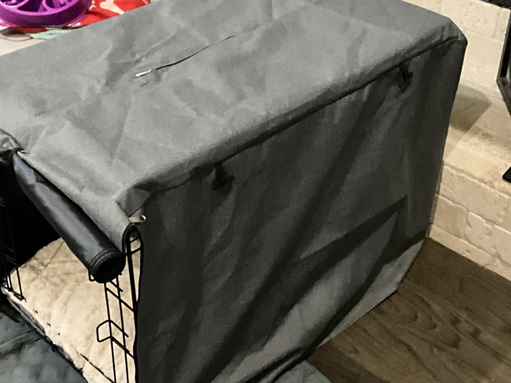 HiCaptain 30-Inch Dog Crate Cover with Mesh, Waterproof Kennel Cover, Beige customer photo 1