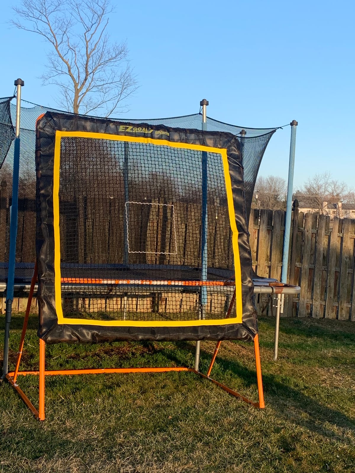 EZGoal 8'X6' Professional Folding Lacrosse Rebounder | LAX Throwback to Practice Your Passes and Catches,Orange customer photo 2