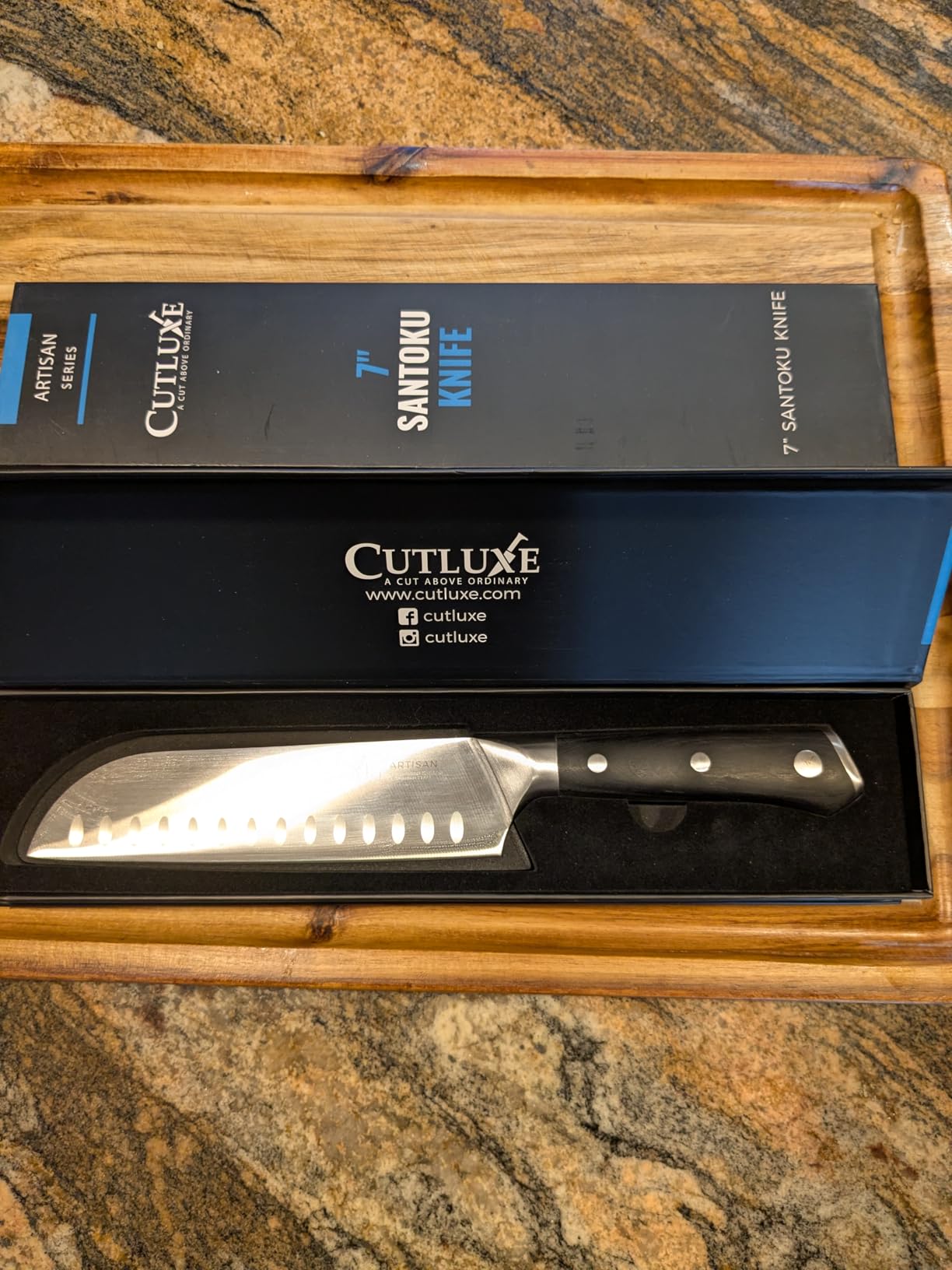 Cutluxe Santoku Knife, 7