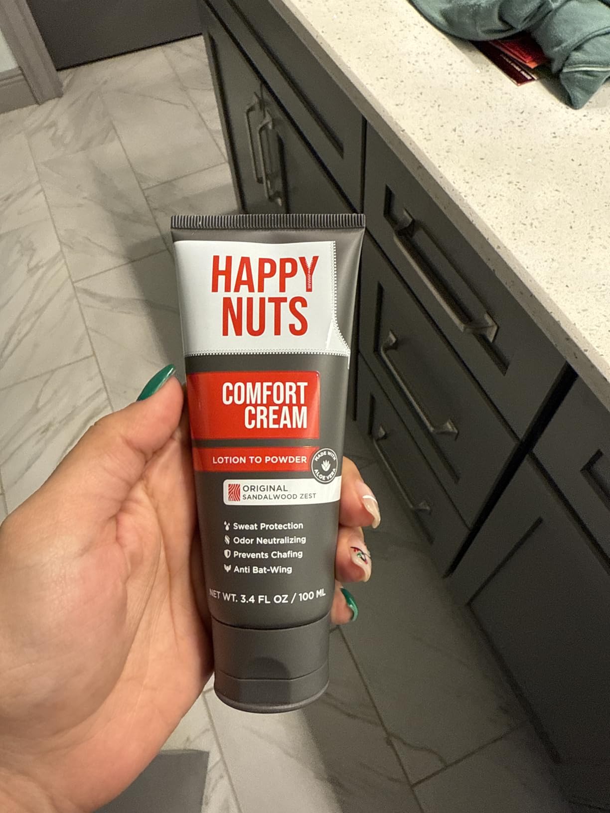 HAPPY NUTS Comfort Cream Deodorant For Men: Anti-Chafing Sweat Defense, Odor Control, Aluminum-Free, Travel Essential, Mens Deodorant & Hygiene Products for Men's Private Parts 3.4 Fl Oz - Original customer photo 2