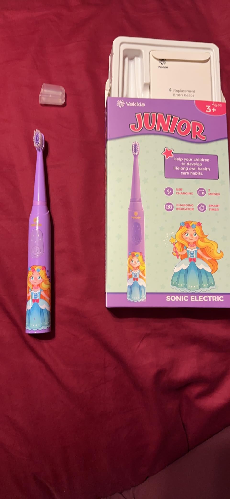 Vekkia Sonic Rechargeable Kids Electric Toothbrush(Blue) customer photo 1